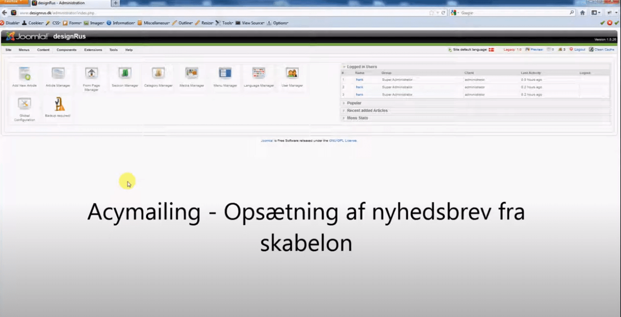 Joomla_acymailing_opsætning_af_nyehdsbrev